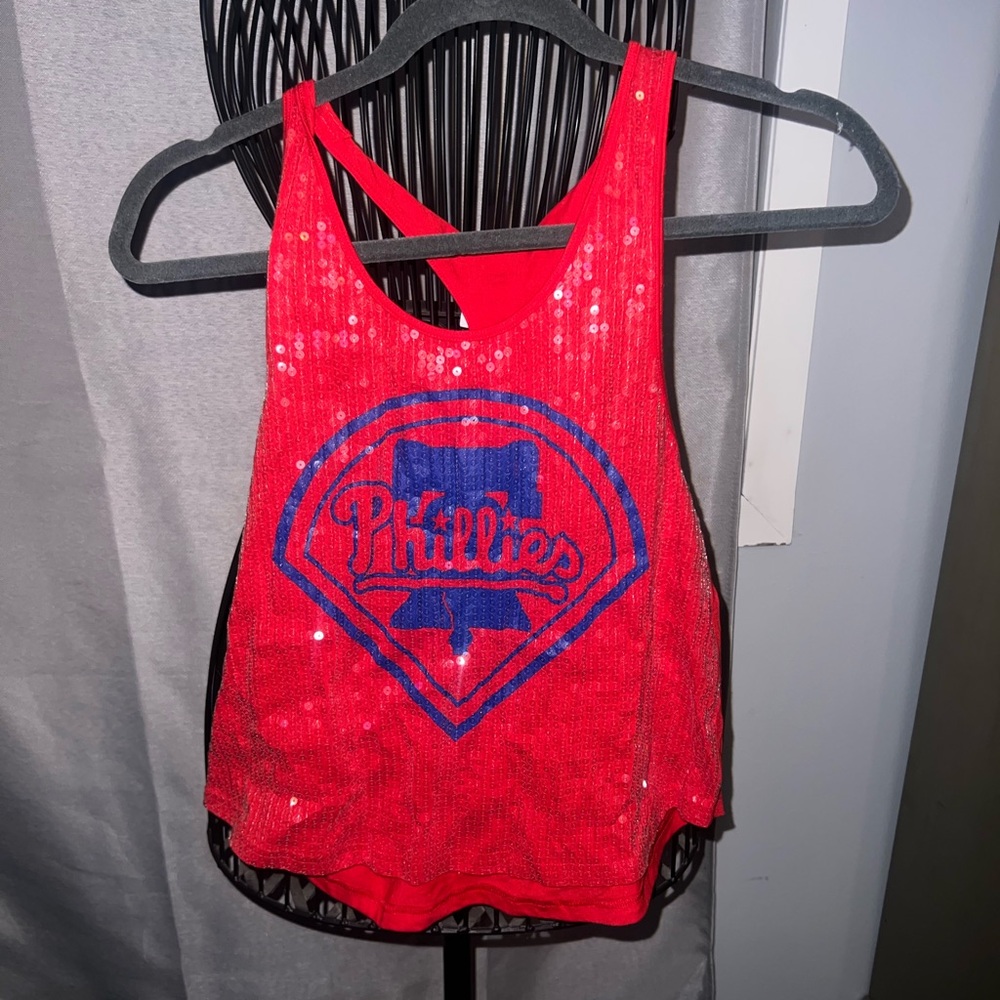 Victoria's Secret Red Sequin Phillies Tank Top
